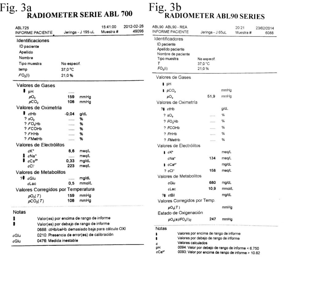 Gasometrías del segundo y tercer paciente. Gasometries of the second and third patients.